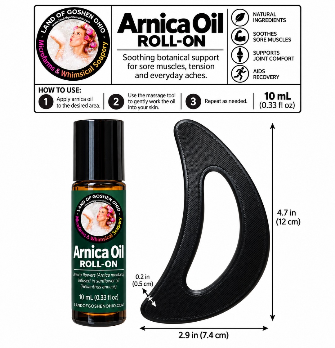 Arnica Roll On Oil & Massage Tool