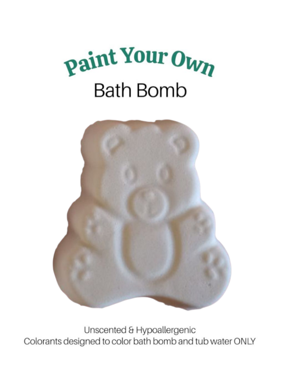 Paint Your Own Bath Bomb Kit - Teddy Bear
