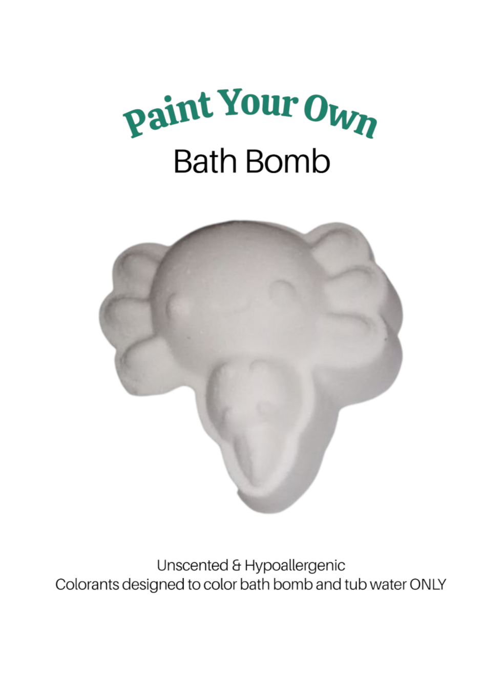 Paint Your Own Bath Bomb Kit - Axolotl
