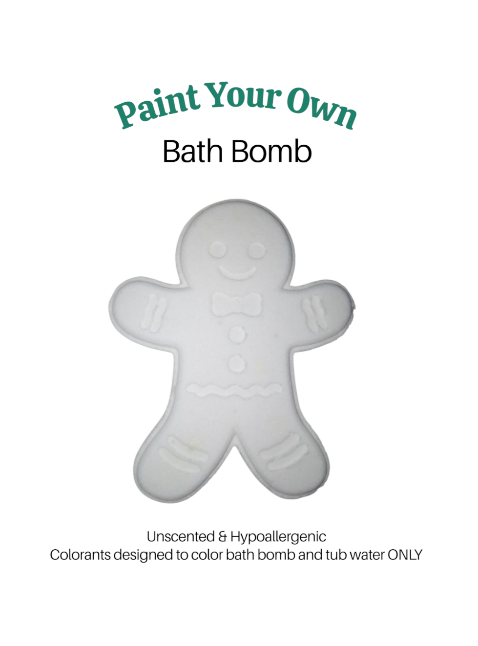 Paint Your Own Bath Bomb Kit - Gingerbread Man