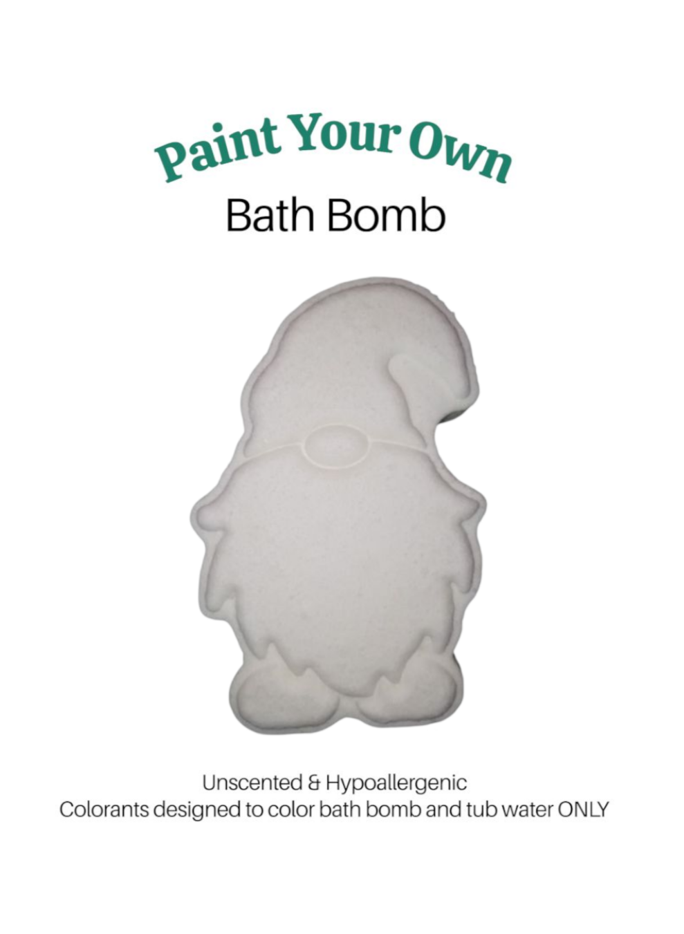 Paint Your Own Bath Bomb Kit - Gnome
