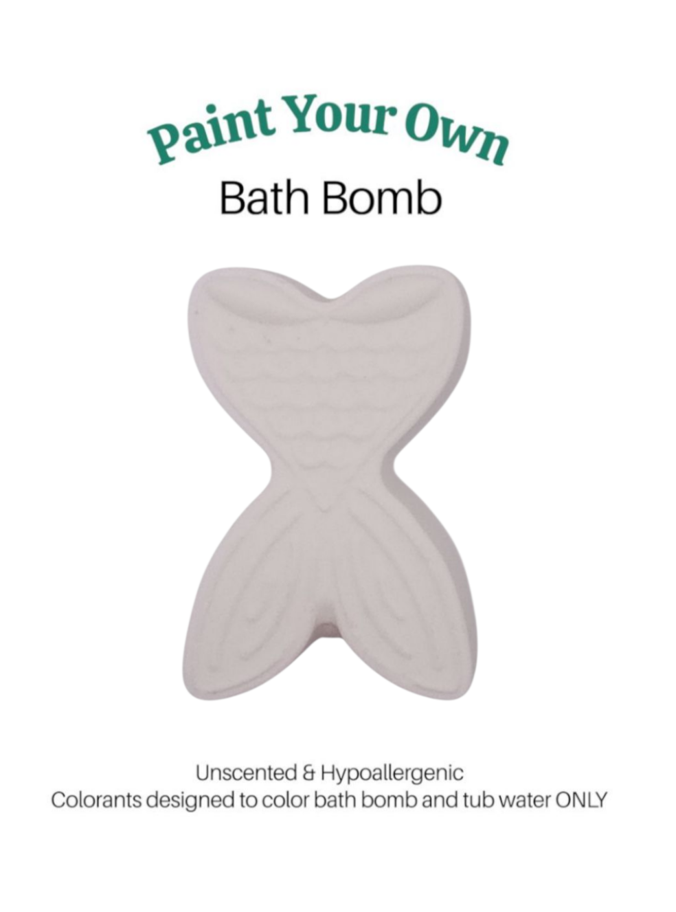 Paint Your Own Bath Bomb Kit - Mermaid Tail