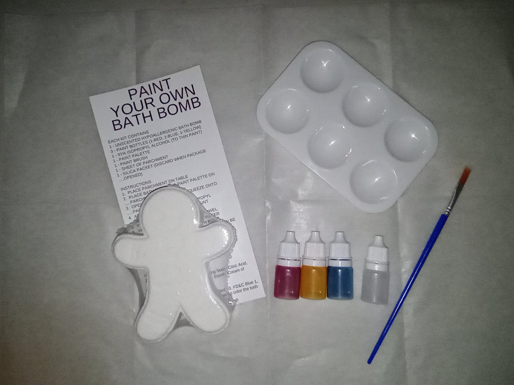 Paint Your Own Bath Bomb Kit - Gingerbread Man