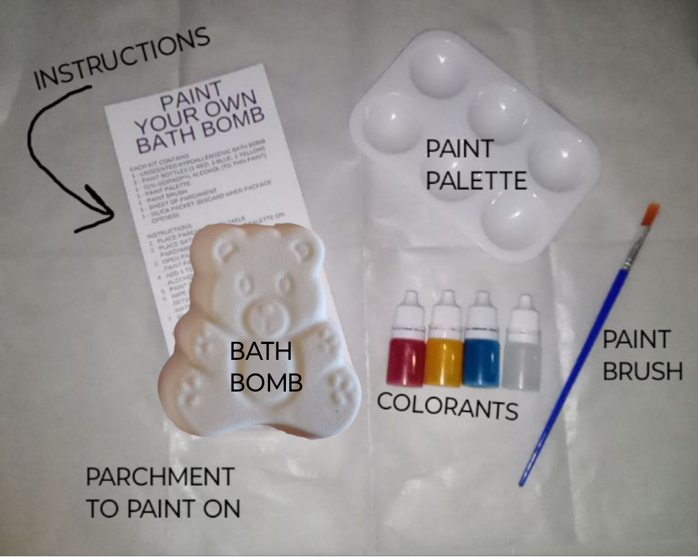 Paint Your Own Bath Bomb Kit - Teddy Bear
